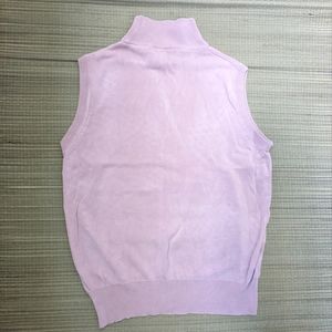 Sleeveless pink turtle neck Sweater silk Italian Minicucci s/m